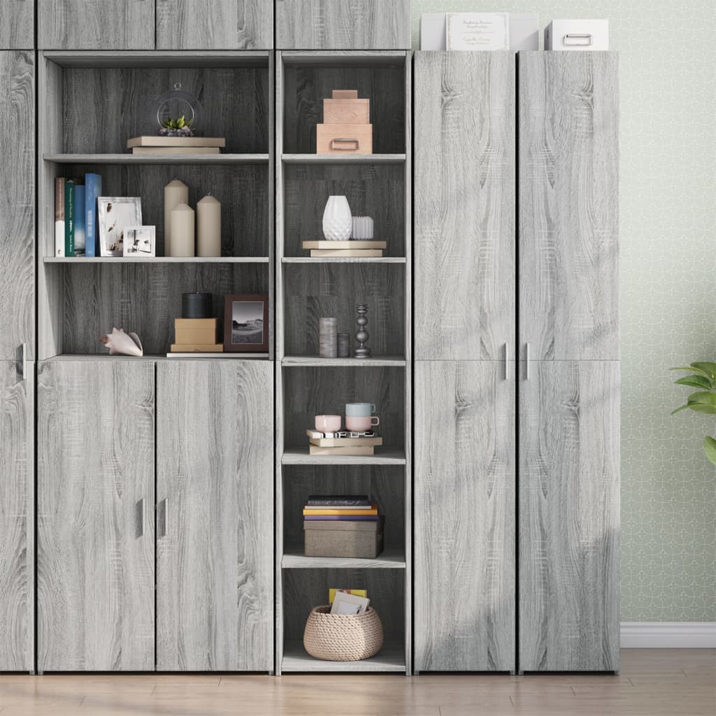 Skříň Highboard Šedá Sonoma 40 X 41 X 185 Cm Kompozitní Dřevo