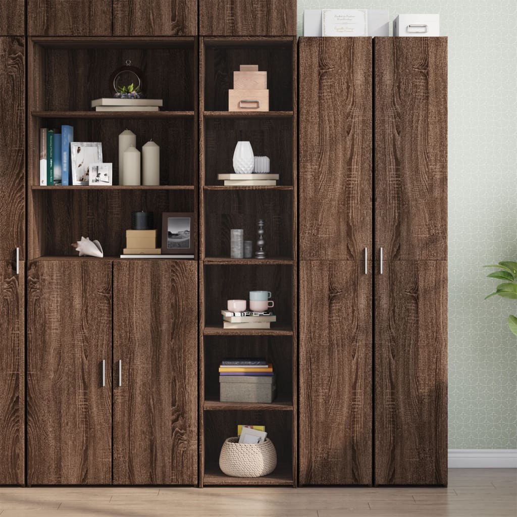 Skříň Highboard Hnědý Dub 40 X 41 X 185 Cm Kompozitní Dřevo