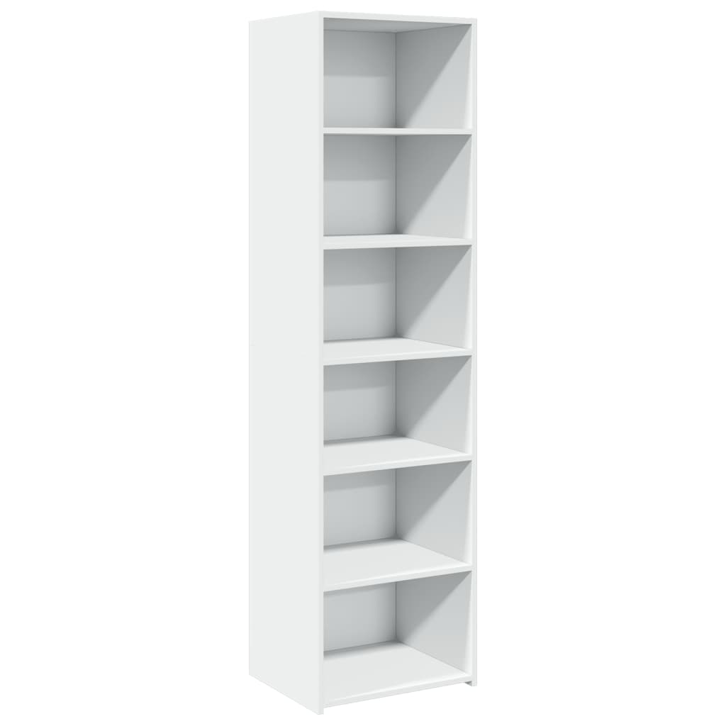 Skříň Highboard Bílá 50 X 41 X 185 Cm Kompozitní Dřevo
