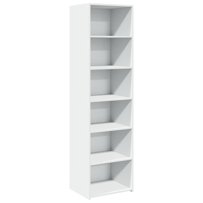 Skříň Highboard Bílá 50 X 41 X 185 Cm Kompozitní Dřevo