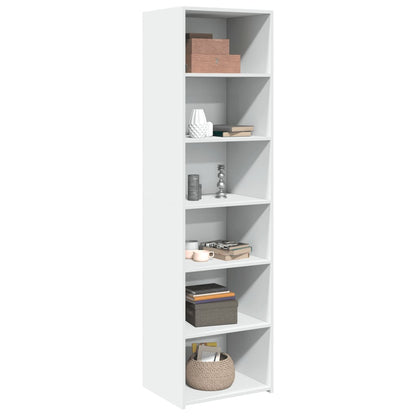 Skříň Highboard Bílá 50 X 41 X 185 Cm Kompozitní Dřevo