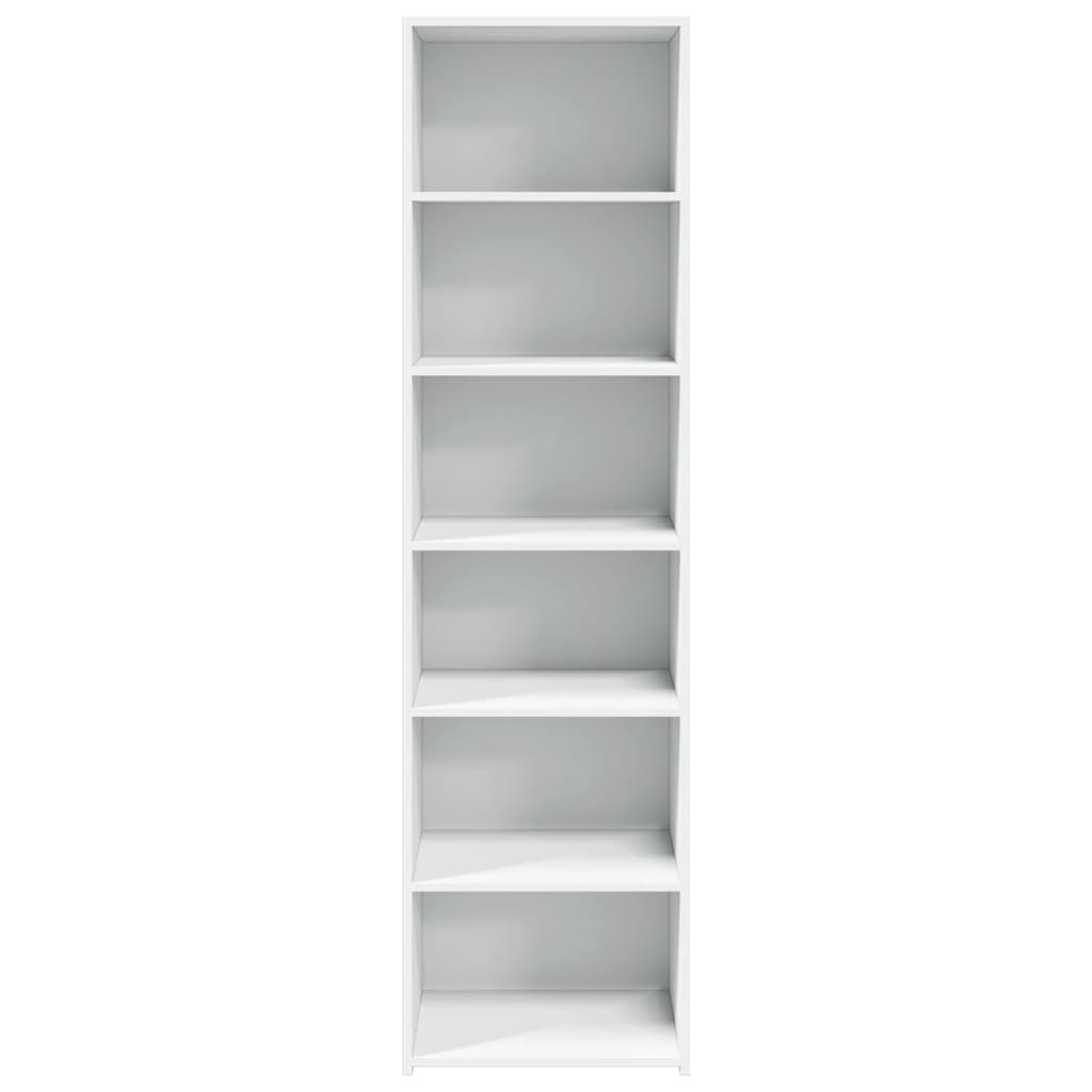 Skříň Highboard Bílá 50 X 41 X 185 Cm Kompozitní Dřevo