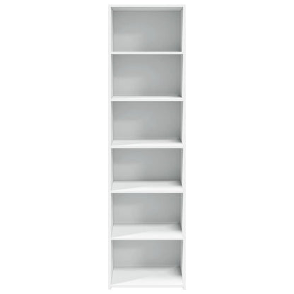 Skříň Highboard Bílá 50 X 41 X 185 Cm Kompozitní Dřevo