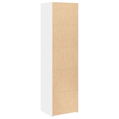 Skříň Highboard Bílá 50 X 41 X 185 Cm Kompozitní Dřevo