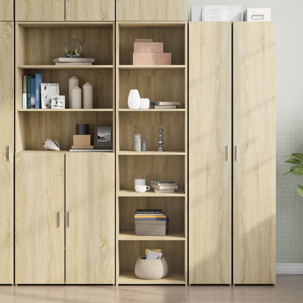 Skříň Highboard Šedá Sonoma 50 X 41 X 185 Cm Kompozitní Dřevo