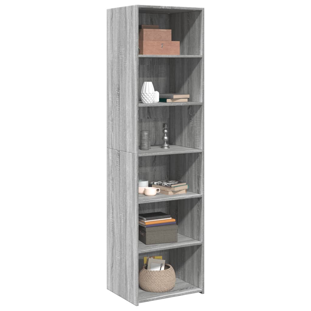 Skříň Highboard Šedá Sonoma 50 X 41 X 185 Cm Kompozitní Dřevo