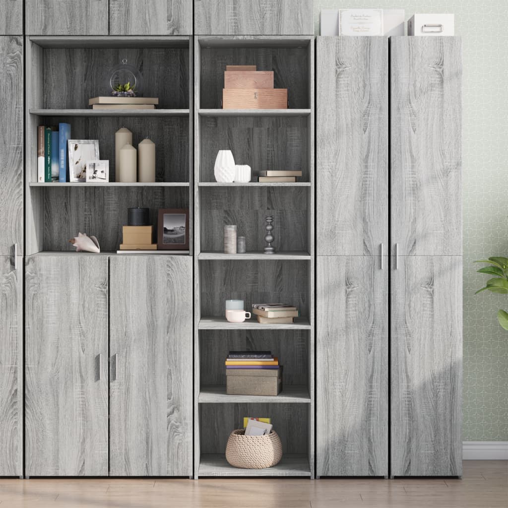Skříň Highboard Šedá Sonoma 50 X 41 X 185 Cm Kompozitní Dřevo