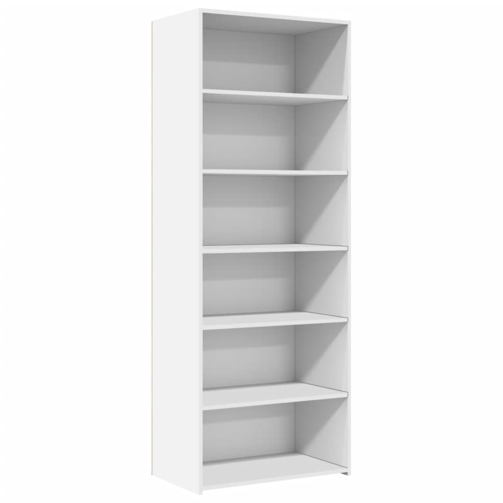 Skříň Highboard Bílá 70 X 41 X 185 Cm Kompozitní Dřevo