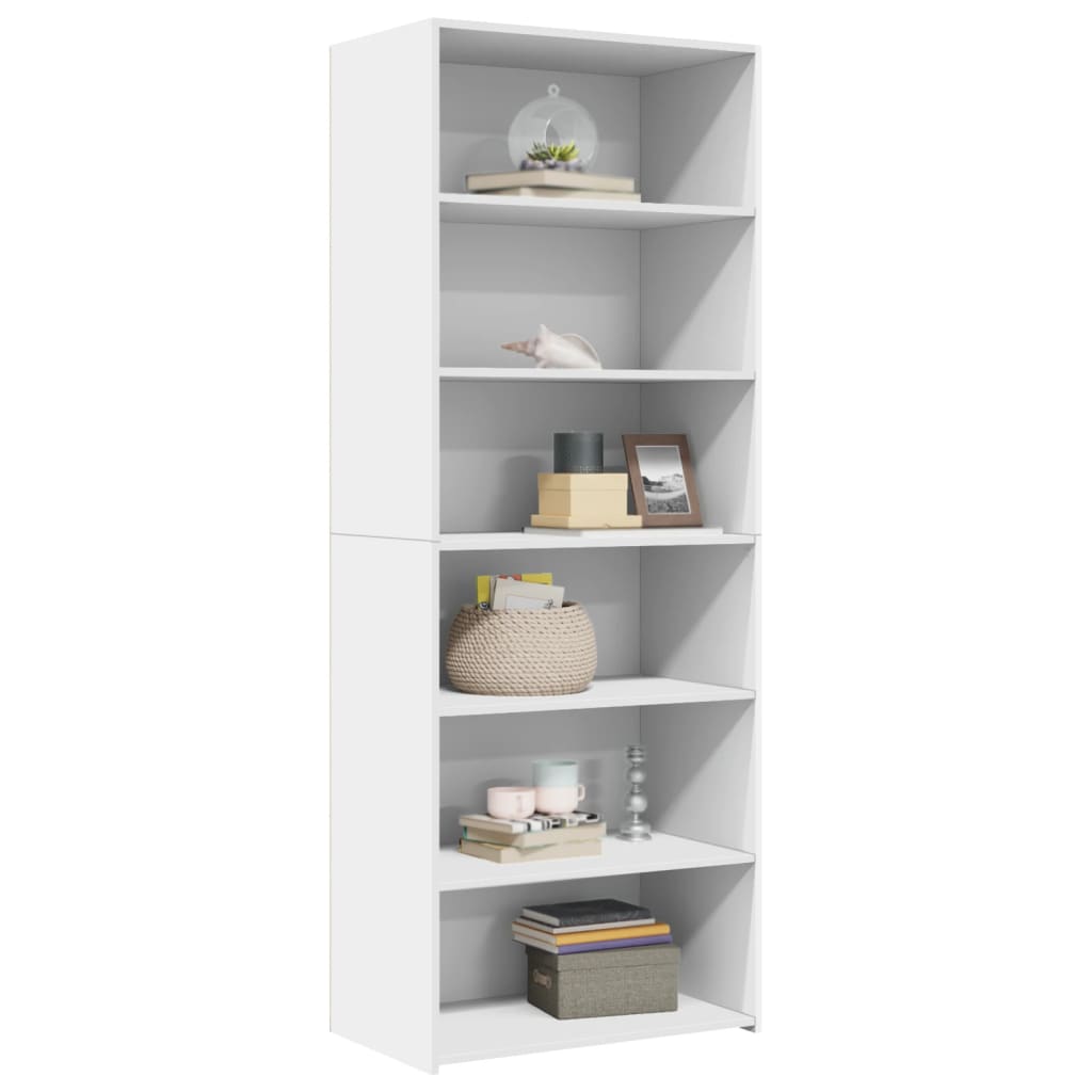 Skříň Highboard Bílá 70 X 41 X 185 Cm Kompozitní Dřevo