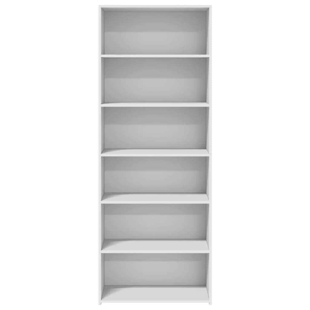 Skříň Highboard Bílá 70 X 41 X 185 Cm Kompozitní Dřevo
