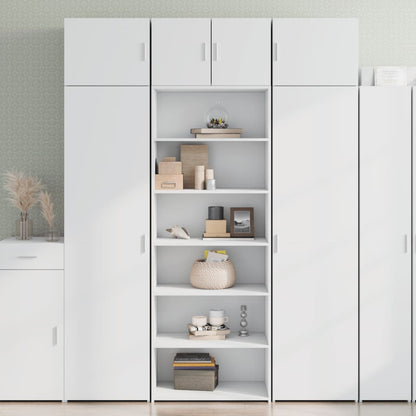 Skříň Highboard Bílá 70 X 41 X 185 Cm Kompozitní Dřevo