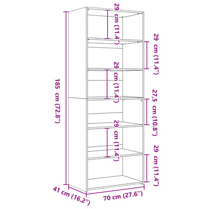 Skříň Highboard Dub Sonoma 70 X 41 X 185 Cm Kompozitní Dřevo