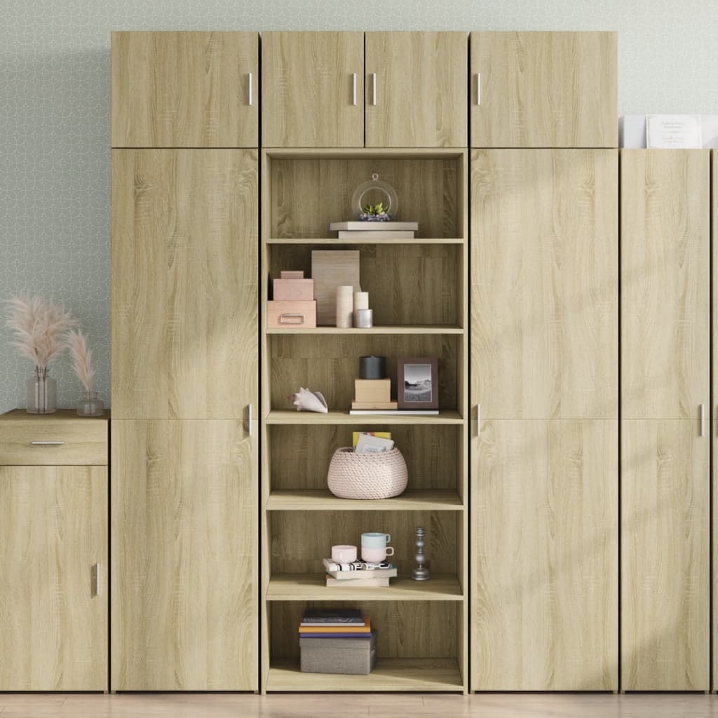 Skříň Highboard Bílá 70 X 41 X 185 Cm Kompozitní Dřevo
