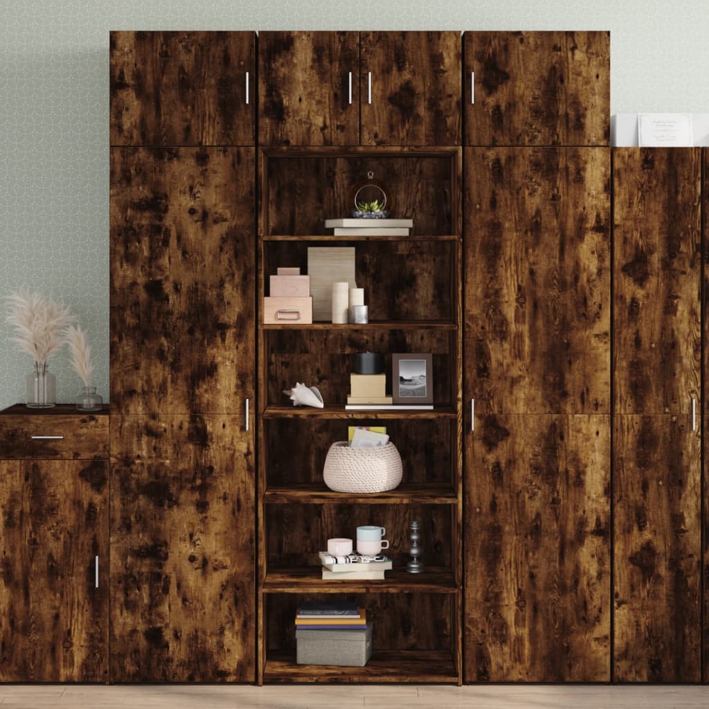 Skříň Highboard Bílá 70 X 41 X 185 Cm Kompozitní Dřevo
