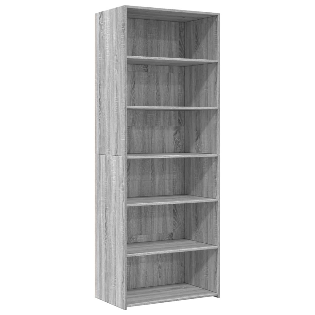 Skříň Highboard Šedá Sonoma 70 X 41 X 185 Cm Kompozitní Dřevo