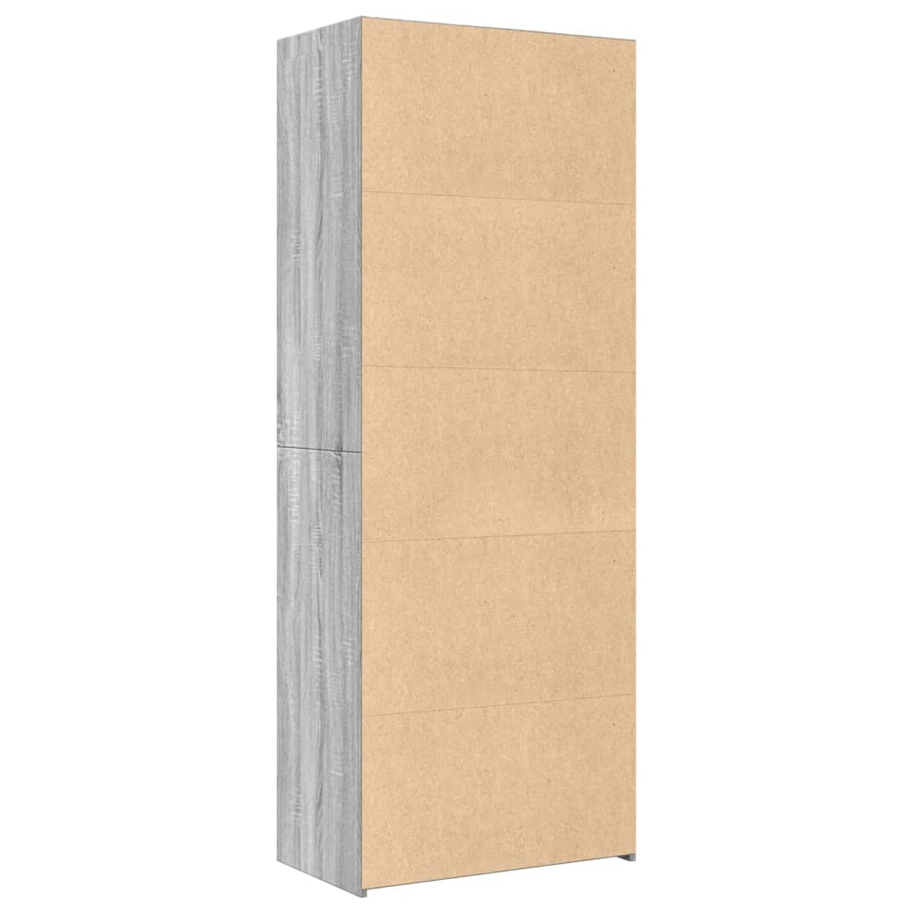 Skříň Highboard Šedá Sonoma 70 X 41 X 185 Cm Kompozitní Dřevo