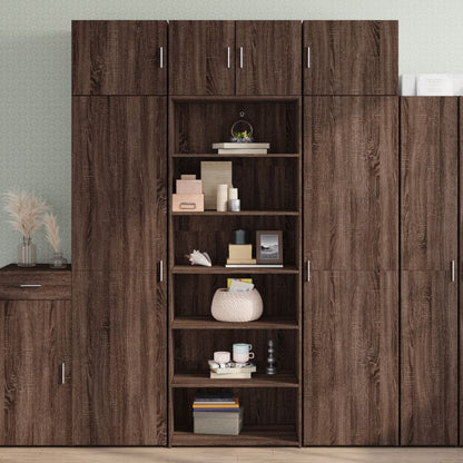 Skříň Highboard Bílá 70 X 41 X 185 Cm Kompozitní Dřevo
