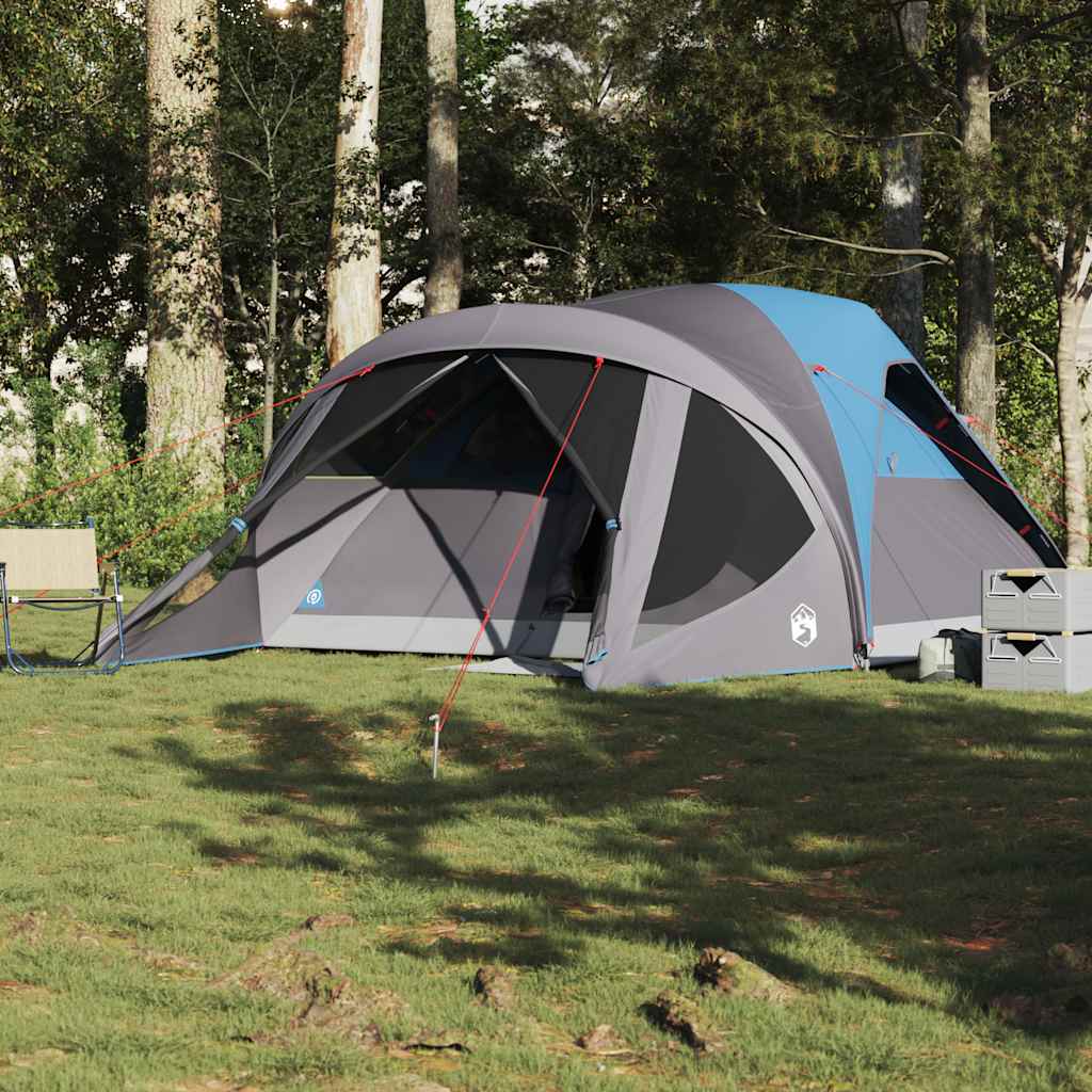 Rodinný Stan Tunel Pro 6 Osob Modrý Nepromokavý