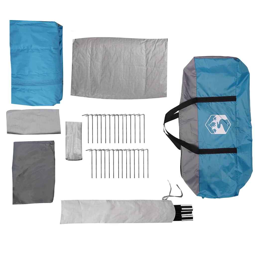 Rodinný Stan Tunel Pro 8 Osob Modrý Nepromokavý