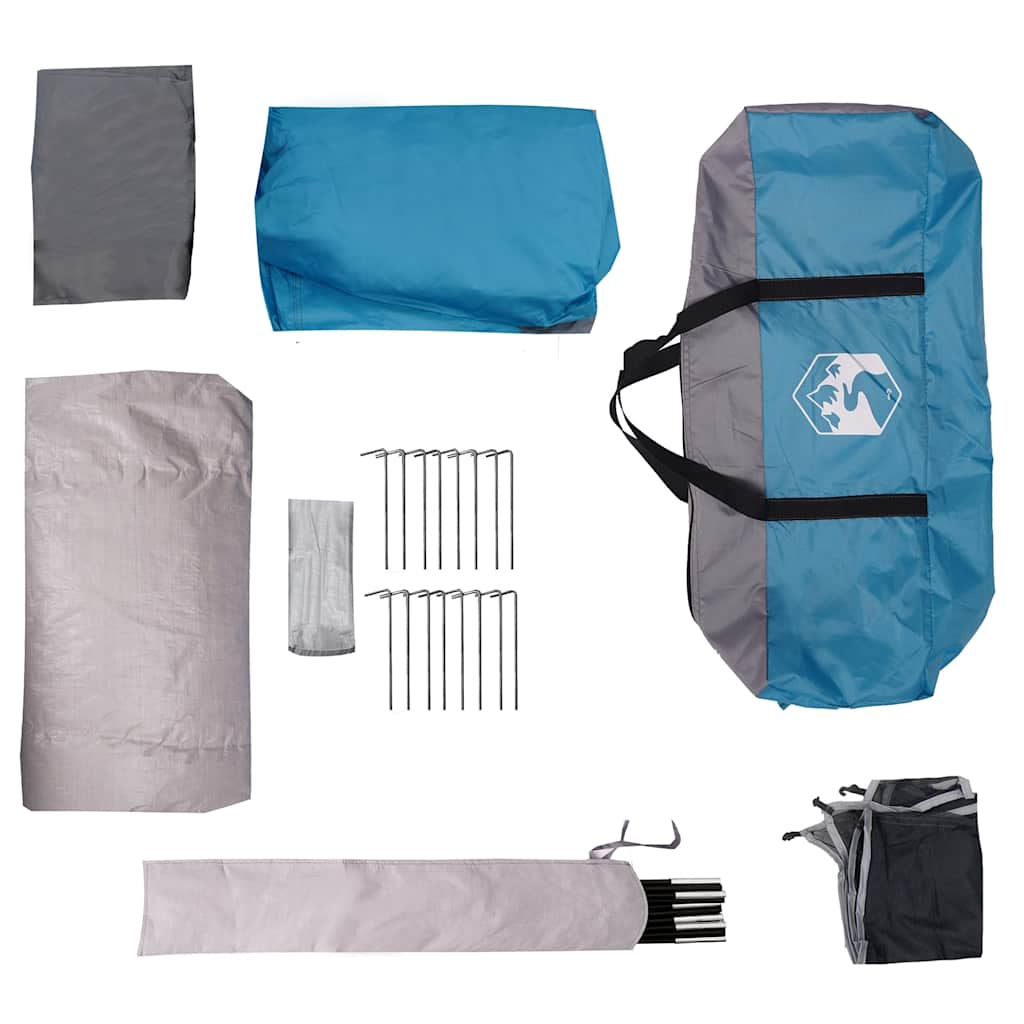 Rodinný Stan Tunel Pro 6 Osob Modrý Nepromokavý