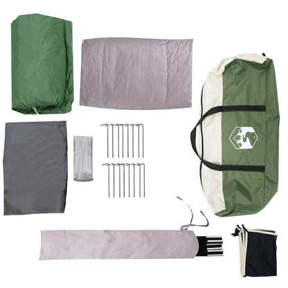 Kempinkový Stan S Verandou Dome Pro 5 Osoby Zelený Nepromokavý