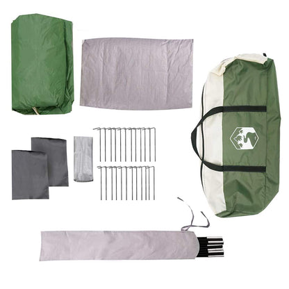 Rodinný Stan S Verandou Dome 9 Osob Zelený Nepromokavý