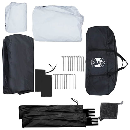 Kempingový Stan Pro 5 Osoby Bílý Zatemňovací Látka Nepromokavý