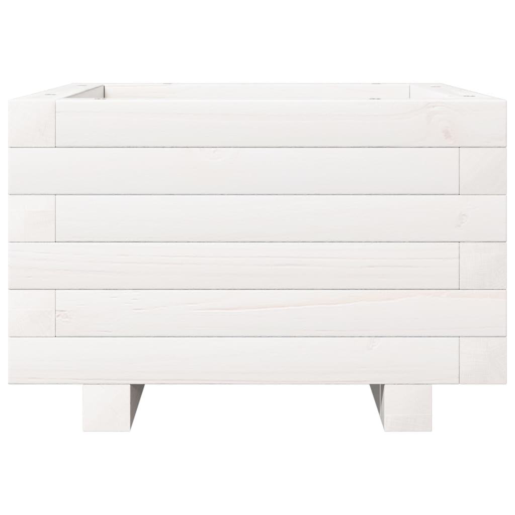 Zahradní Truhlík Bílý 40 X 40 X 26,5 Cm Masivní Borovice Bílá