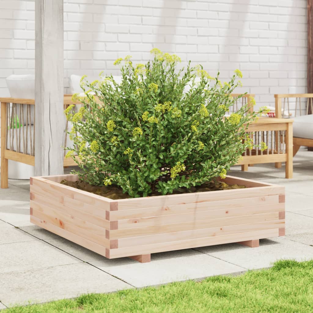 Zahradní Truhlík 90 X 90 X 26,5 Cm Masivní Borové Dřevo Voskově Hnědá