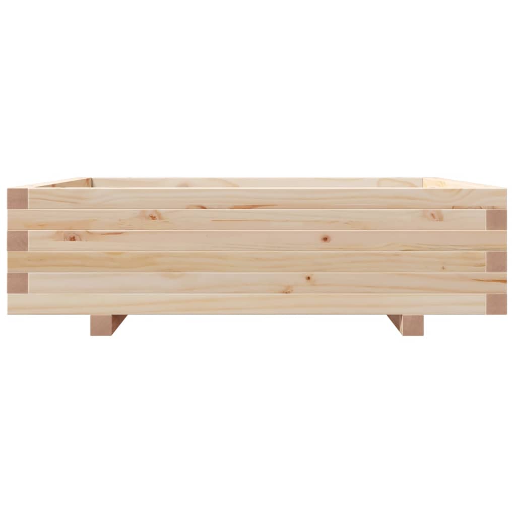 Zahradní Truhlík 90 X 90 X 26,5 Cm Masivní Borové Dřevo Voskově Hnědá