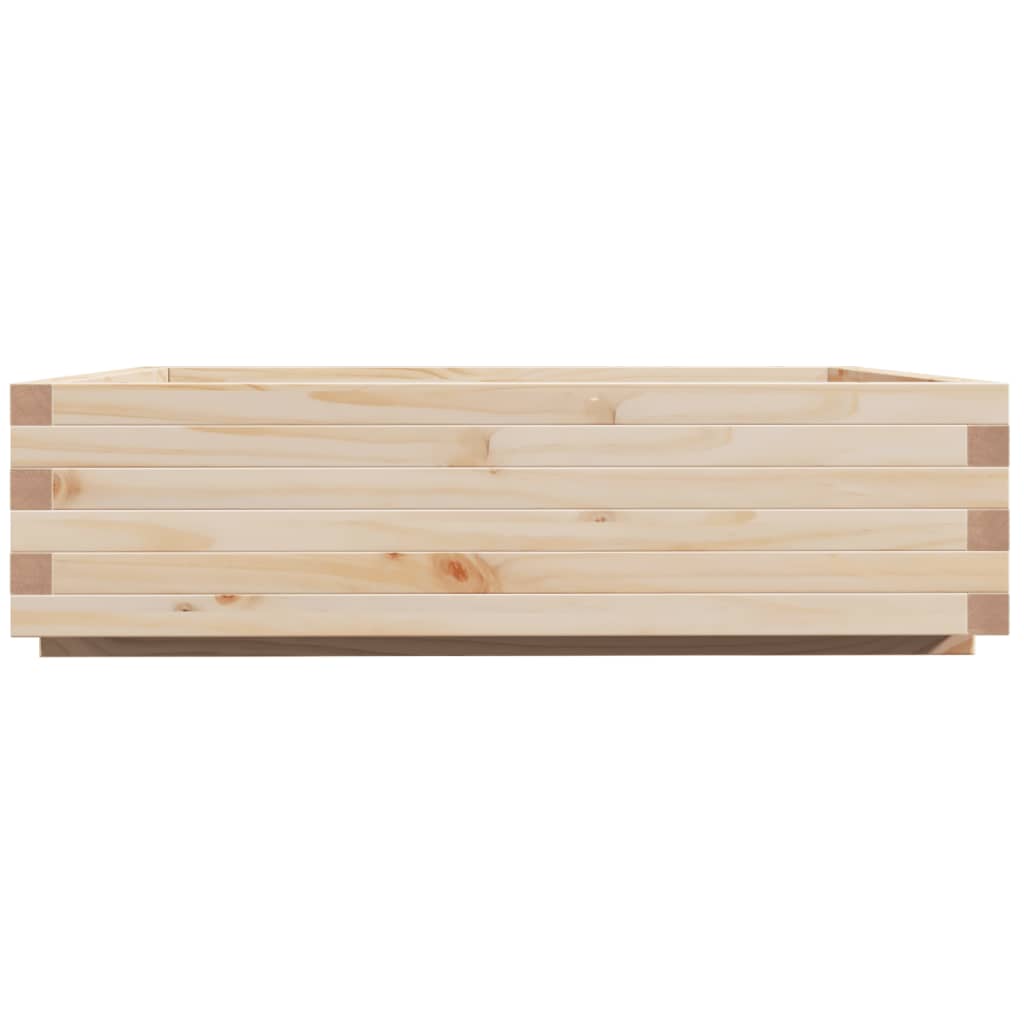 Zahradní Truhlík 90 X 90 X 26,5 Cm Masivní Borové Dřevo Voskově Hnědá