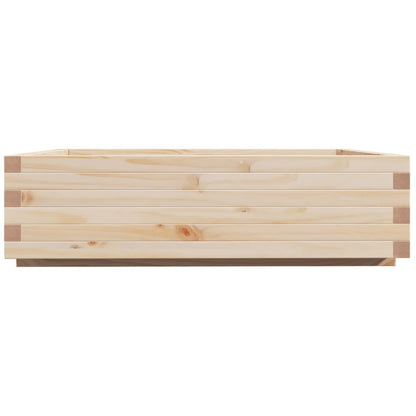 Zahradní Truhlík 90 X 90 X 26,5 Cm Masivní Borové Dřevo Voskově Hnědá