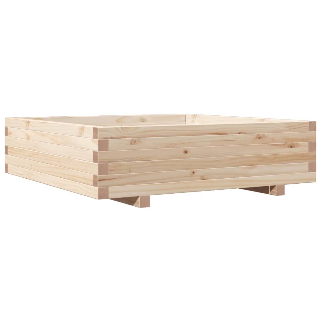 Zahradní Truhlík 90 X 90 X 26,5 Cm Masivní Borové Dřevo Voskově Hnědá