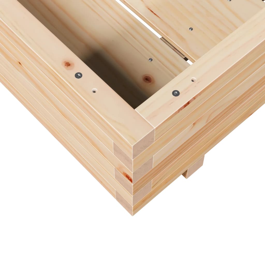 Zahradní Truhlík 90 X 90 X 26,5 Cm Masivní Borové Dřevo Voskově Hnědá