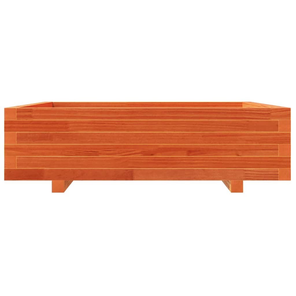 Zahradní Truhlík Voskově Hnědý 90X90X26,5 Cm Masivní Borovice Přírodní Borovice