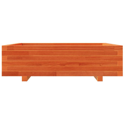 Zahradní Truhlík Voskově Hnědý 90X90X26,5 Cm Masivní Borovice Přírodní Borovice