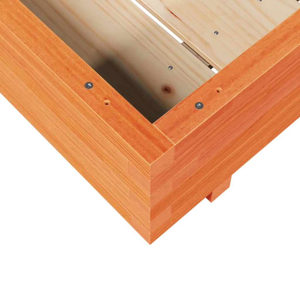 Zahradní Truhlík Voskově Hnědý 90X90X26,5 Cm Masivní Borovice Přírodní Borovice