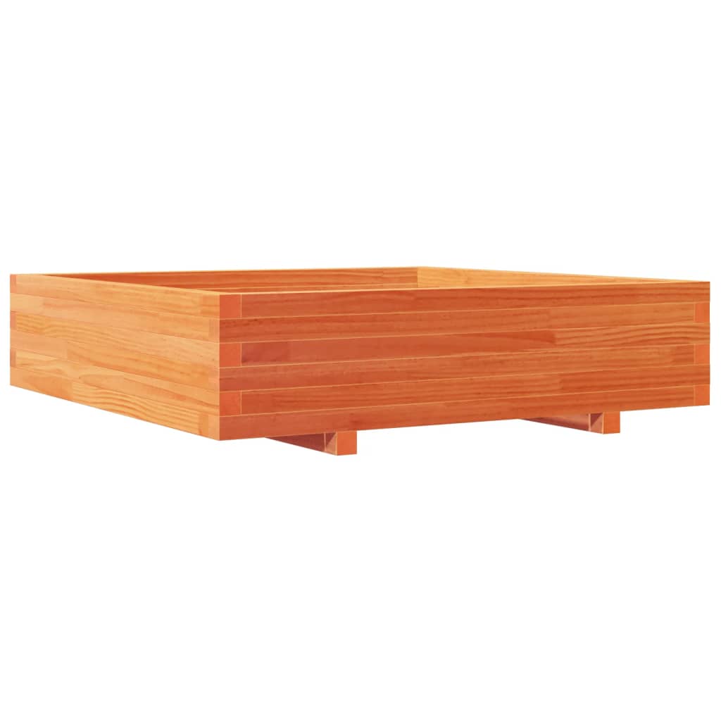 Zahradní Truhlík Voskově Hnědý 100X100X26,5 Cm Masivní Borovice Přírodní Borovice