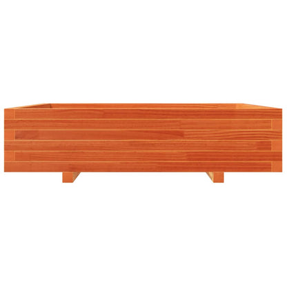 Zahradní Truhlík Voskově Hnědý 100X100X26,5 Cm Masivní Borovice Přírodní Borovice