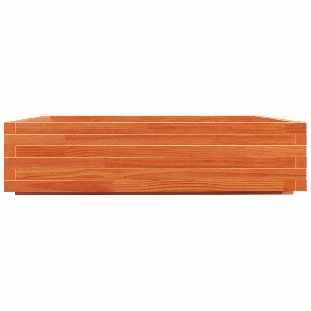 Zahradní Truhlík Voskově Hnědý 100X100X26,5 Cm Masivní Borovice Přírodní Borovice