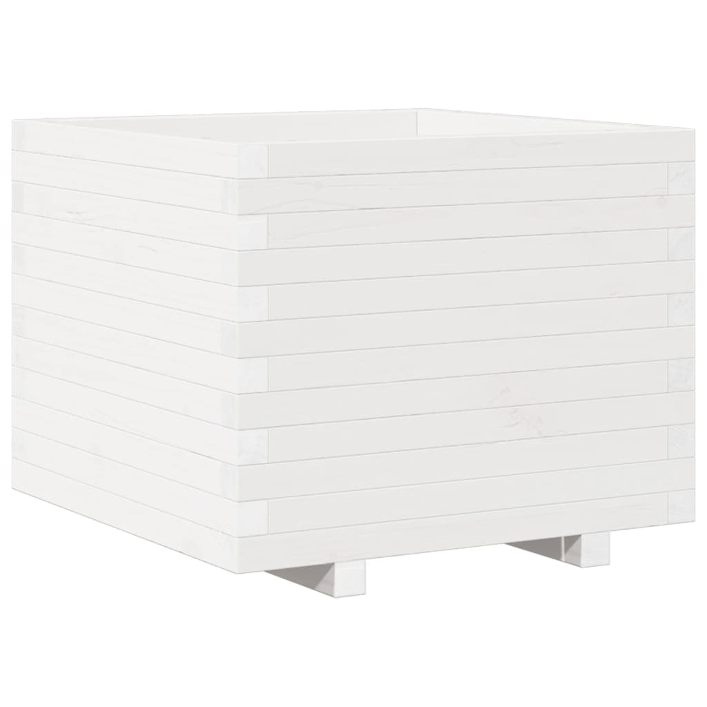 Zahradní Truhlík Bílý 60 X 60 X 49,5 Cm Masivní Borovice Bílá