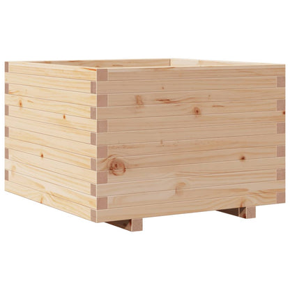 Zahradní Truhlík 70 X 70 X 49,5 Cm Masivní Borové Dřevo Bílá