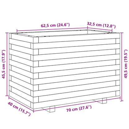 Zahradní Truhlík 70 X 40 X 49,5 Cm Impregnované Borové Dřevo Přírodně Impregnované