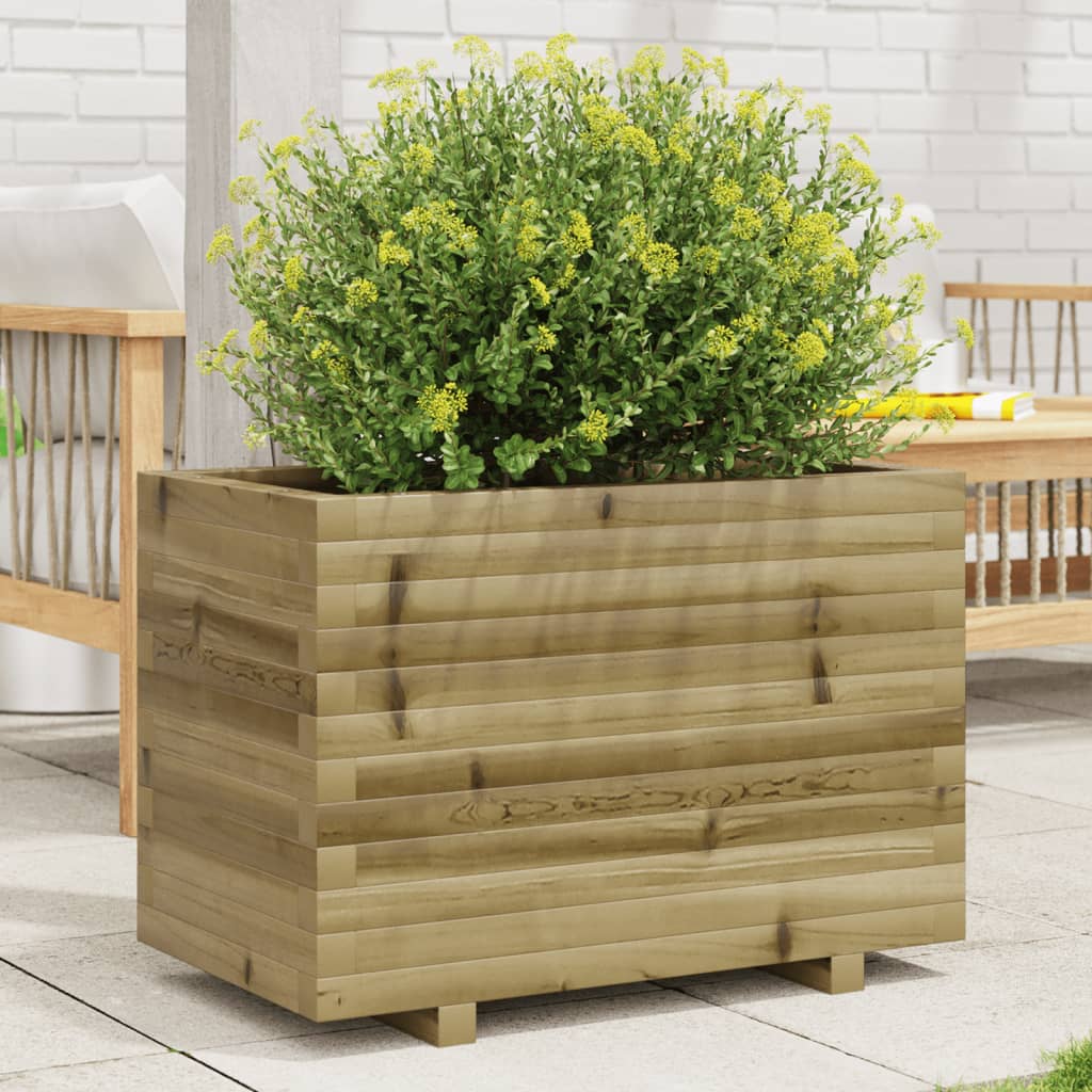 Zahradní Truhlík 70 X 40 X 49,5 Cm Impregnované Borové Dřevo Přírodně Impregnované