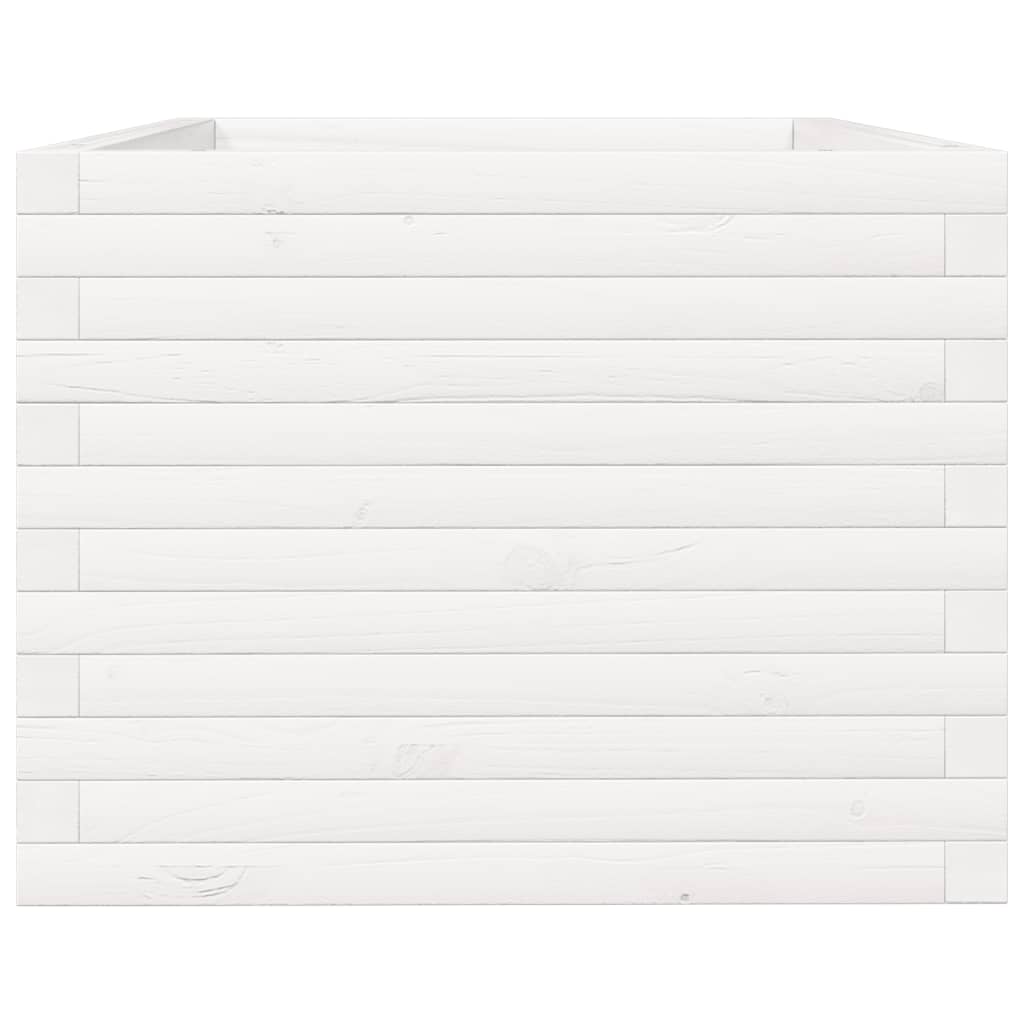 Zahradní Truhlík Bílý 90 X 60 X 49,5 Cm Masivní Borové Dřevo Bílá