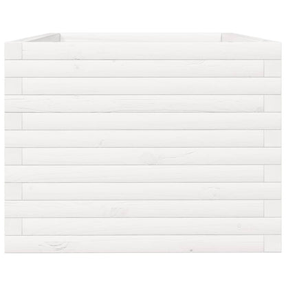 Zahradní Truhlík Bílý 90 X 60 X 49,5 Cm Masivní Borové Dřevo Bílá
