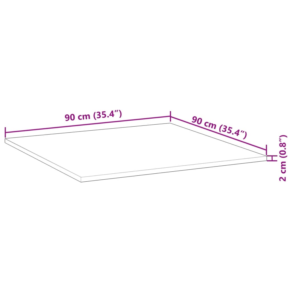 Stolní Deska Čtvercová 90 X 90 X 2 Cm Masivní Akáciové Dřevo