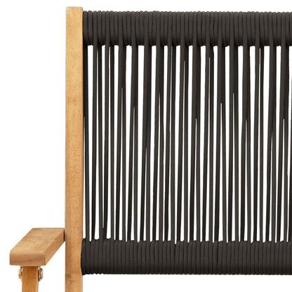 5Dílný Zahradní Jídelní Set Černý Polypropylen A Masivní Dřevo