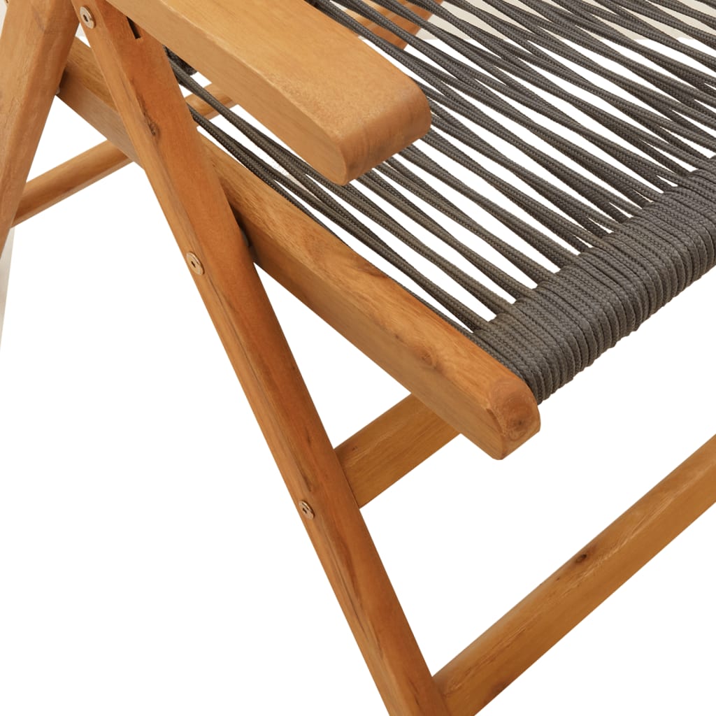 7Dílný Zahradní Jídelní Set Šedý Polypropylen A Masivní Dřevo