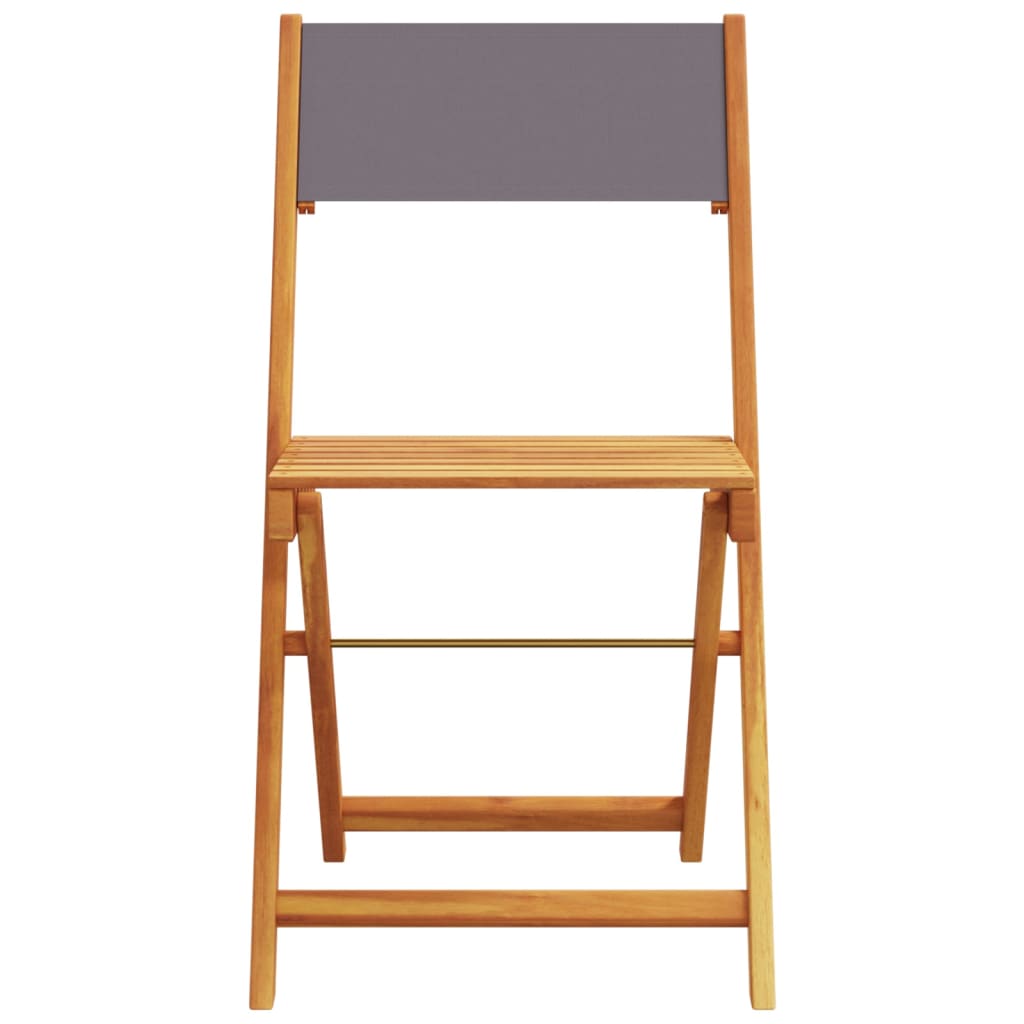 3Dílný Bistro Set Antracitový Textil A Masivní Dřevo